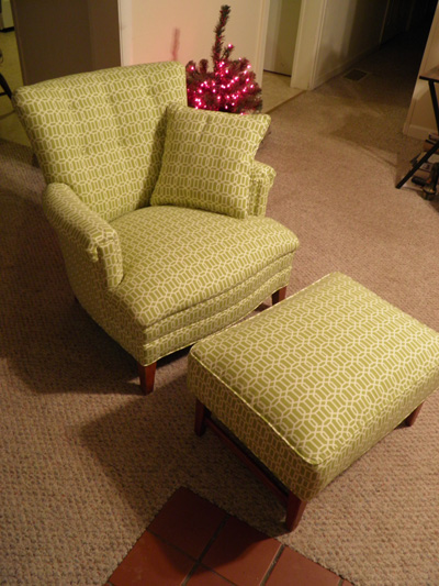 Although it doesn't match my living room decor, the customer was very happy with their chair and ottoman.